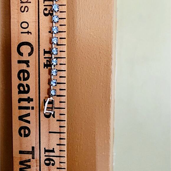 1950s Blue Crystal Swag Necklace – Promcore / Bridal - Picture 6 of 6